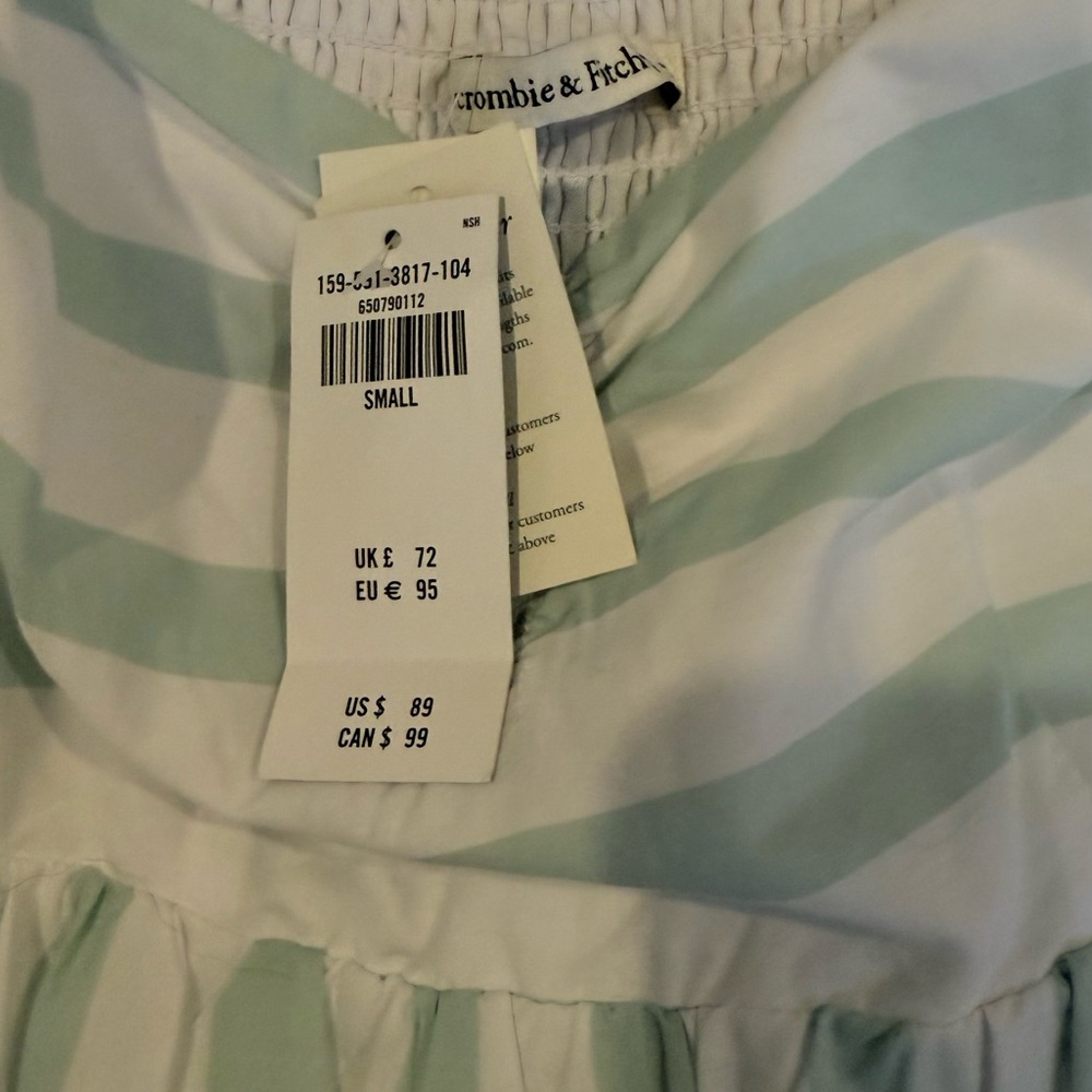 Abercrombie & Fitch Dress - Mint and White Stripes